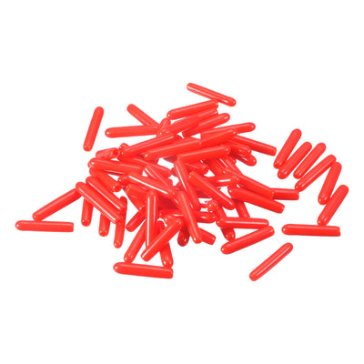 Harfington Uxcell Rubber End Caps, 80Pcs 1.8mm Screw Thread Protector for Tube Bolt Cover, Red