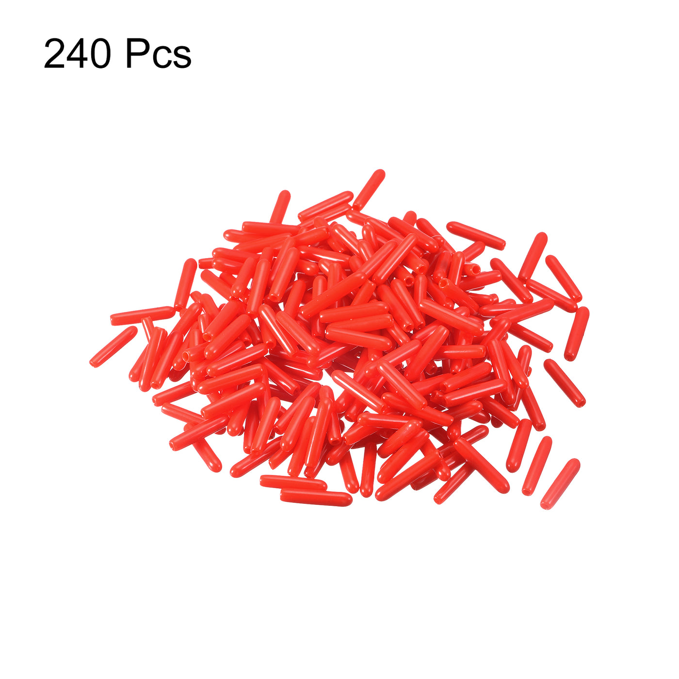uxcell Uxcell Rubber End Caps, 240Pcs 1.8mm Screw Thread Protector for Tube Bolt Cover, Red