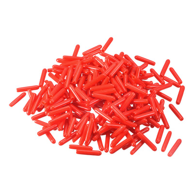 Harfington Uxcell Rubber End Caps, 240Pcs 1.8mm Screw Thread Protector for Tube Bolt Cover, Red