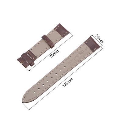Harfington Uxcell Leather Band Embossed 20mm Leather Watch Strap with Spring Bars, Brown