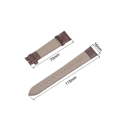 Harfington Uxcell Leather Band Embossed 16mm Leather Watch Strap with Spring Bars, Brown