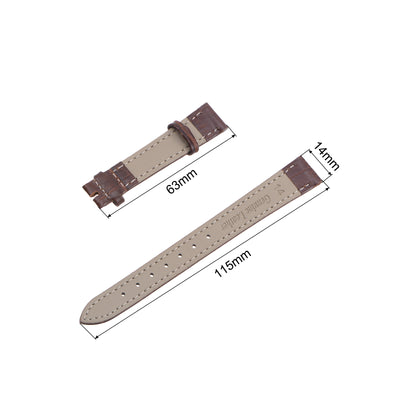 Harfington Uxcell Leather Band Embossed 14mm Leather Watch Strap with Spring Bars, Brown