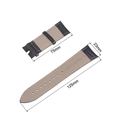 Harfington Uxcell Leather Band Embossed 23mm Leather Watch Strap with Spring Bars, Black