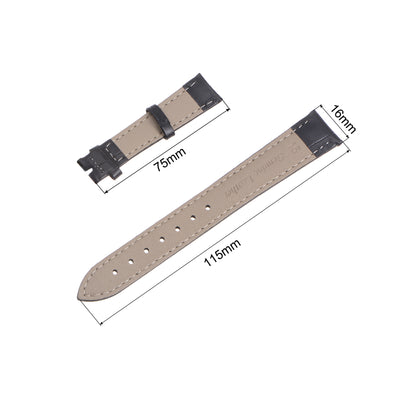 Harfington Uxcell Leather Band Embossed 16mm Leather Watch Strap with Spring Bars, Black