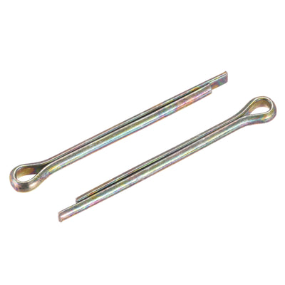 Harfington Uxcell Split Cotter Pin, 5mm x 55mm Carbon Steel Clip Fastener Fitting for Automotive, Mechanics, Color Zinc, 4 Pcs