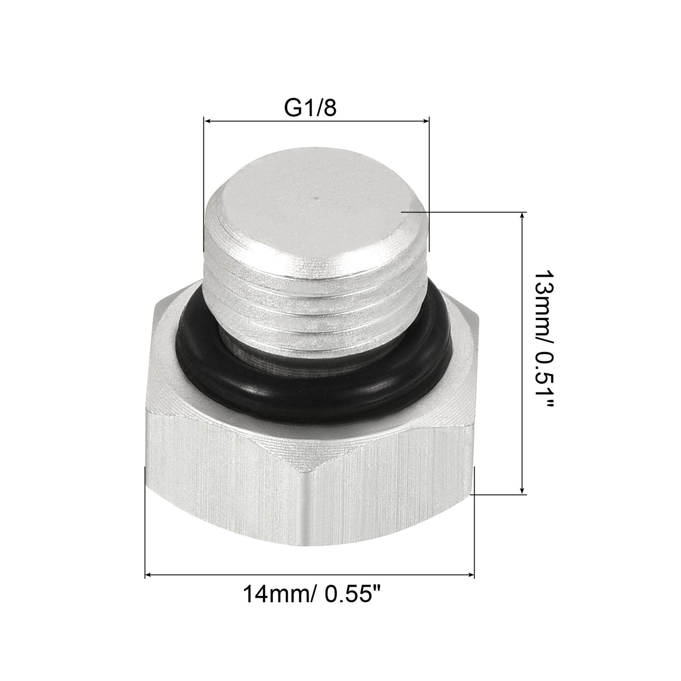 G1/8 Male Thread Hex Head Pipe Plug, 3 Pack Aluminum Nut Cap Socket ...