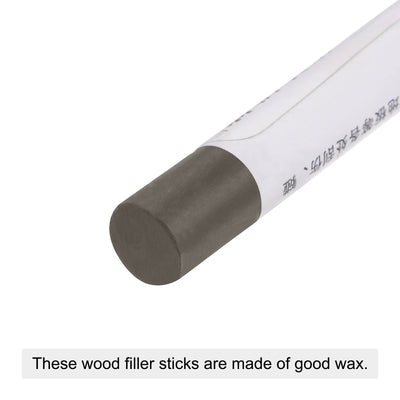 Harfington Uxcell Wood Wax Filler Stick Furniture Repairing Crayon Touch Up Pen, Heavy Nickel Gray