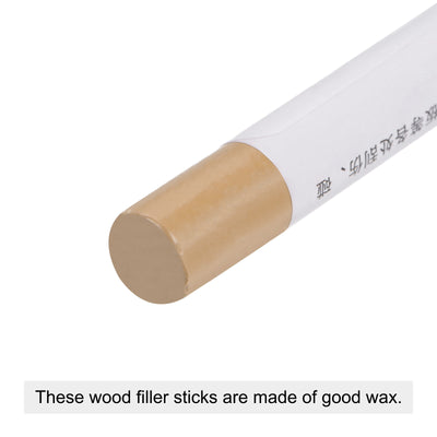 Harfington Uxcell Wood Wax Filler Stick, Furniture Repairing Crayon 2Pcs, Light French Beige