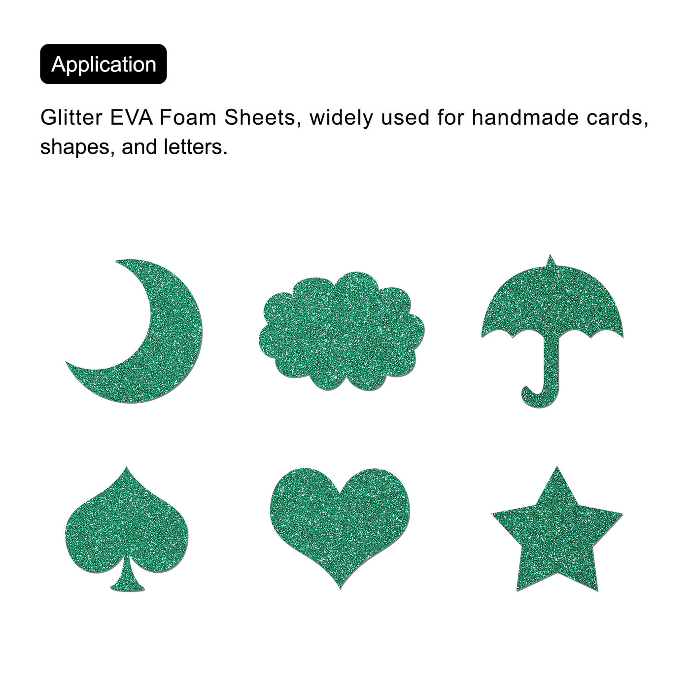 Harfington Glitter EVA Foam Sheets Dark Green 10.8x8.4 Inch 1.5mm for Arts Crafts Pack of 2