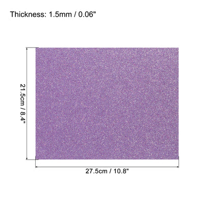 Harfington Glitter EVA Foam Sheets Dark Purple 10.8x8.4 Inch 1.5mm for Art Craft Pack of 2
