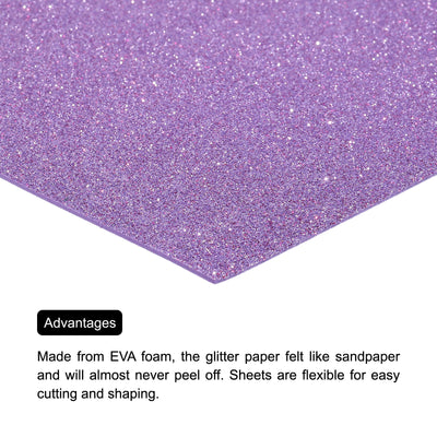 Harfington Glitter EVA Foam Sheets Dark Purple 10.8x8.4 Inch 1.5mm for Art Craft Pack of 2
