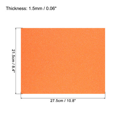 Harfington Glitter EVA Foam Sheets Orange 10.8x8.4 Inch 1.5mm for Arts and Crafts Pack of 2