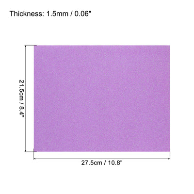 Harfington Glitter EVA Foam Sheets Purple 10.8x8.4 Inch 1.5mm for Arts and Crafts Pack of 2