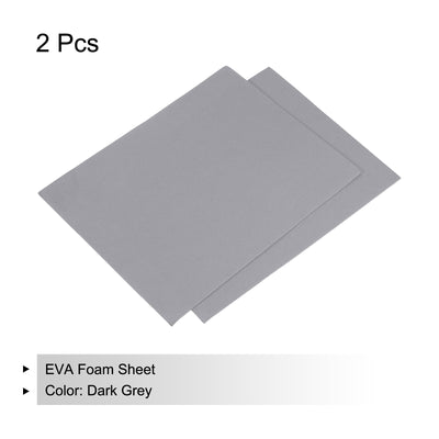 Harfington EVA Foam Sheets Dark Grey 10.8x8.4 Inch 1.5mm Thickness for Crafts DIY Pack of 2