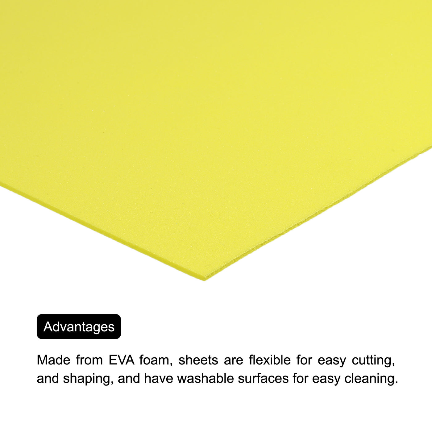Harfington EVA Foam Sheets Yellow 10.8x8.4 Inch 1.5mm Thickness for Crafts DIY Pack of 2