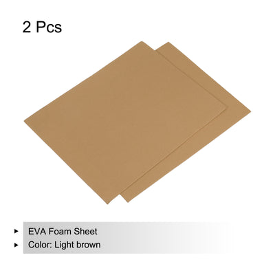 Harfington EVA Foam Sheets Light Brown 10.8x8.4 Inch 1.5mm Thickness for Crafts Pack of 2