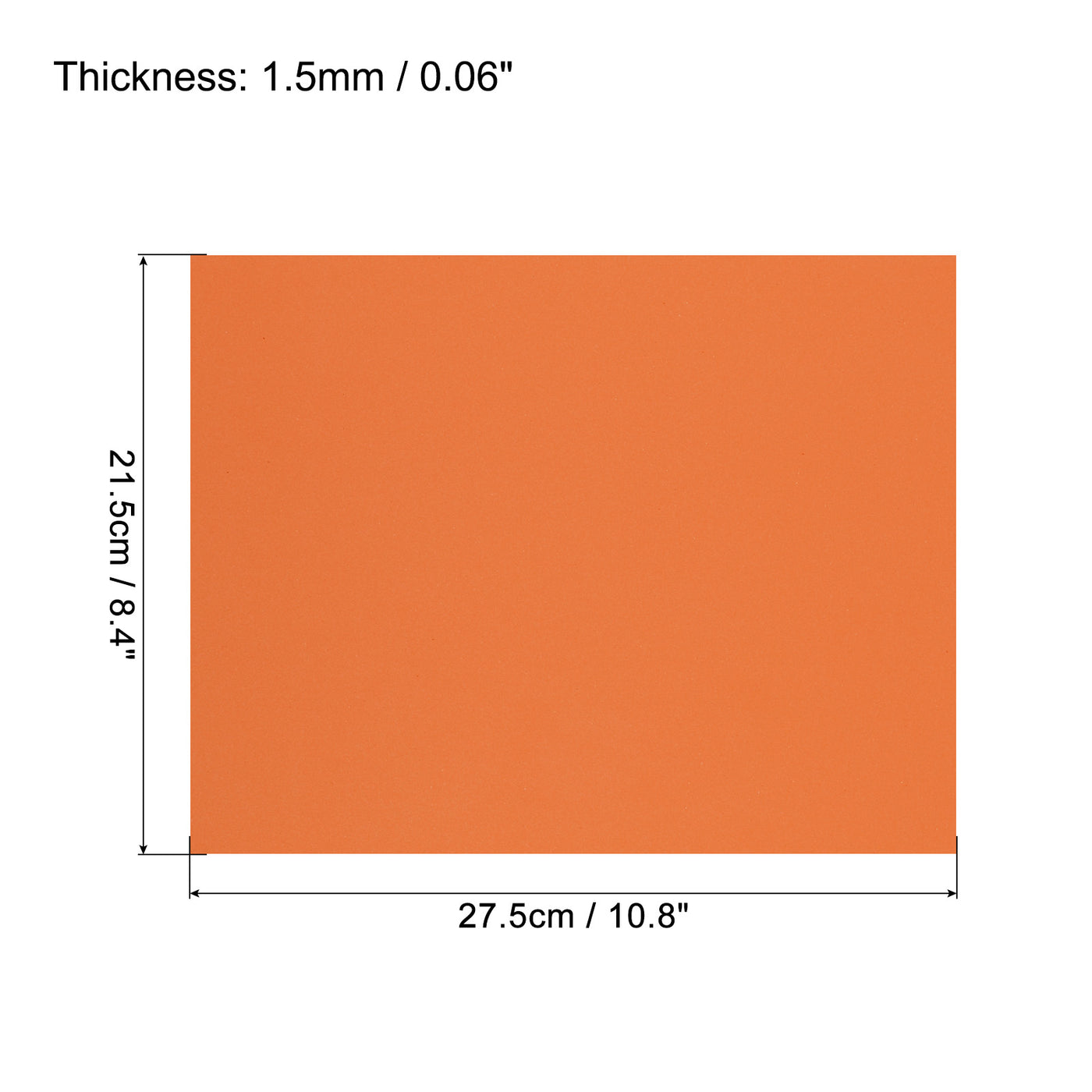 Harfington EVA Foam Sheets Orange 10.8x8.4 Inch 1.5mm Thickness for Crafts DIY Pack of 2