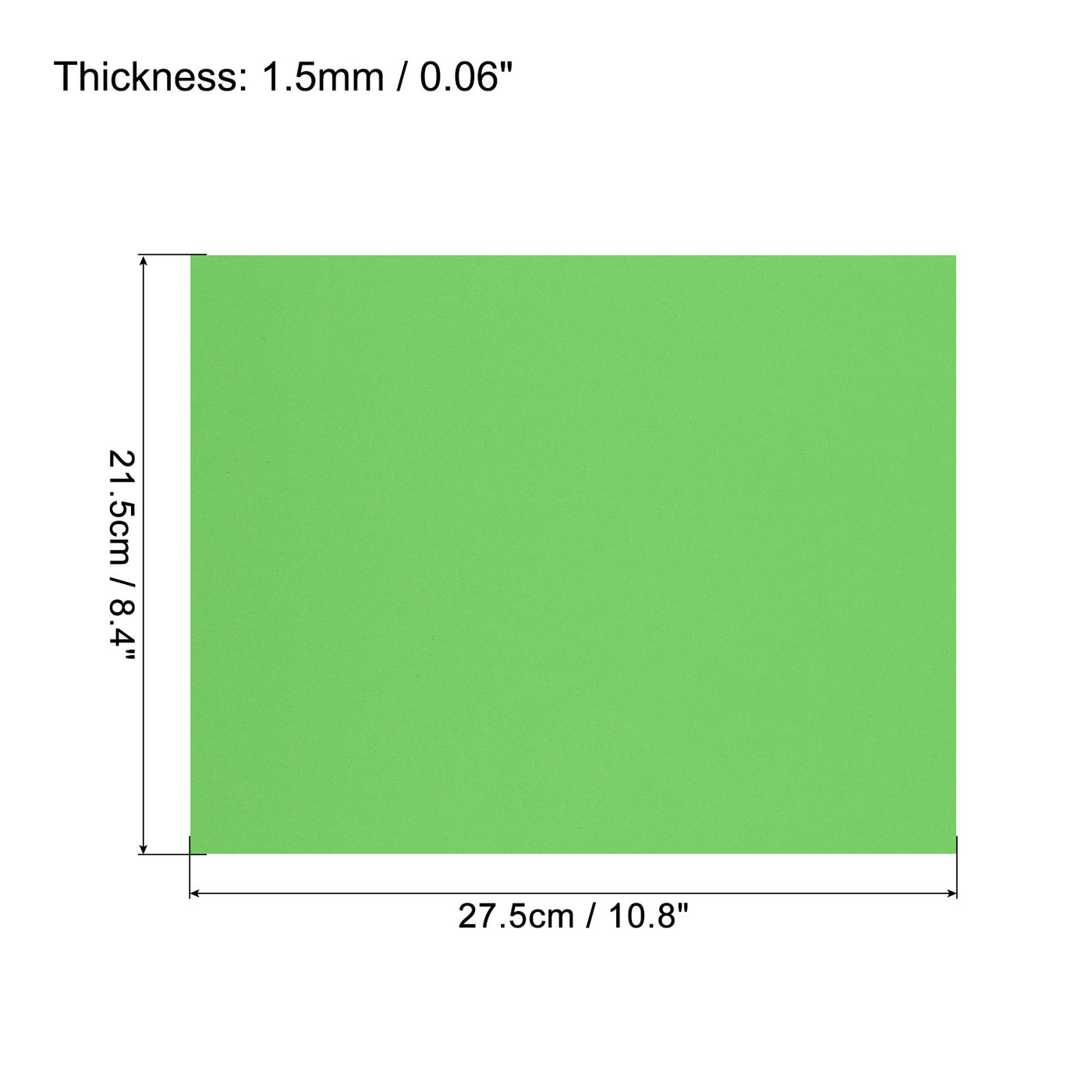 Harfington EVA Foam Sheets Green 10.8x8.4 Inch 1.5mm Thickness for Crafts DIY Pack of 2