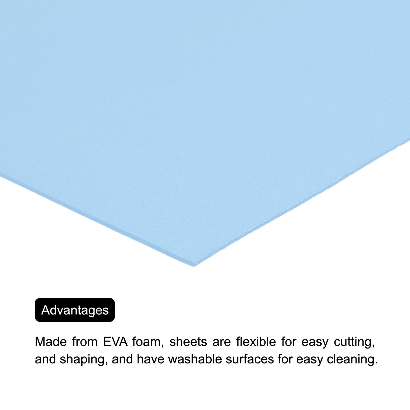 Harfington EVA Foam Sheets Light Blue 10.8x8.4 Inch 1.5mm Thickness for Craft DIY Pack of 2