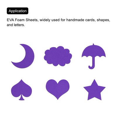 Harfington EVA Foam Sheets Purple 10.8x8.4 Inch 1.5mm Thickness for Crafts DIY Pack of 2