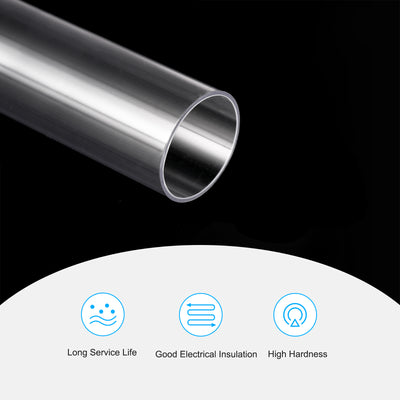 Harfington Plastic Pipe Rigid Round Tube Clear 1"(26mm) ID 1.1"(28mm) OD 17" (425mm) High Impact for Lighting, Models, Water Plumbing, Pack of 3