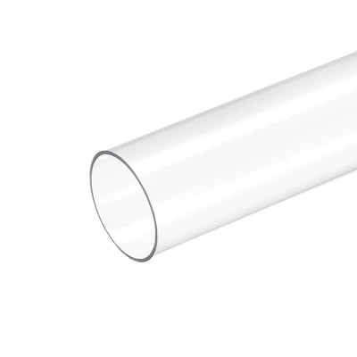 Harfington Plastic Pipe Rigid Round Tube Clear 1.2"(30mm) ID 1.3"(32mm) OD 6" (150mm) High Impact for Lighting, Models, Water Plumbing, Pack of 3