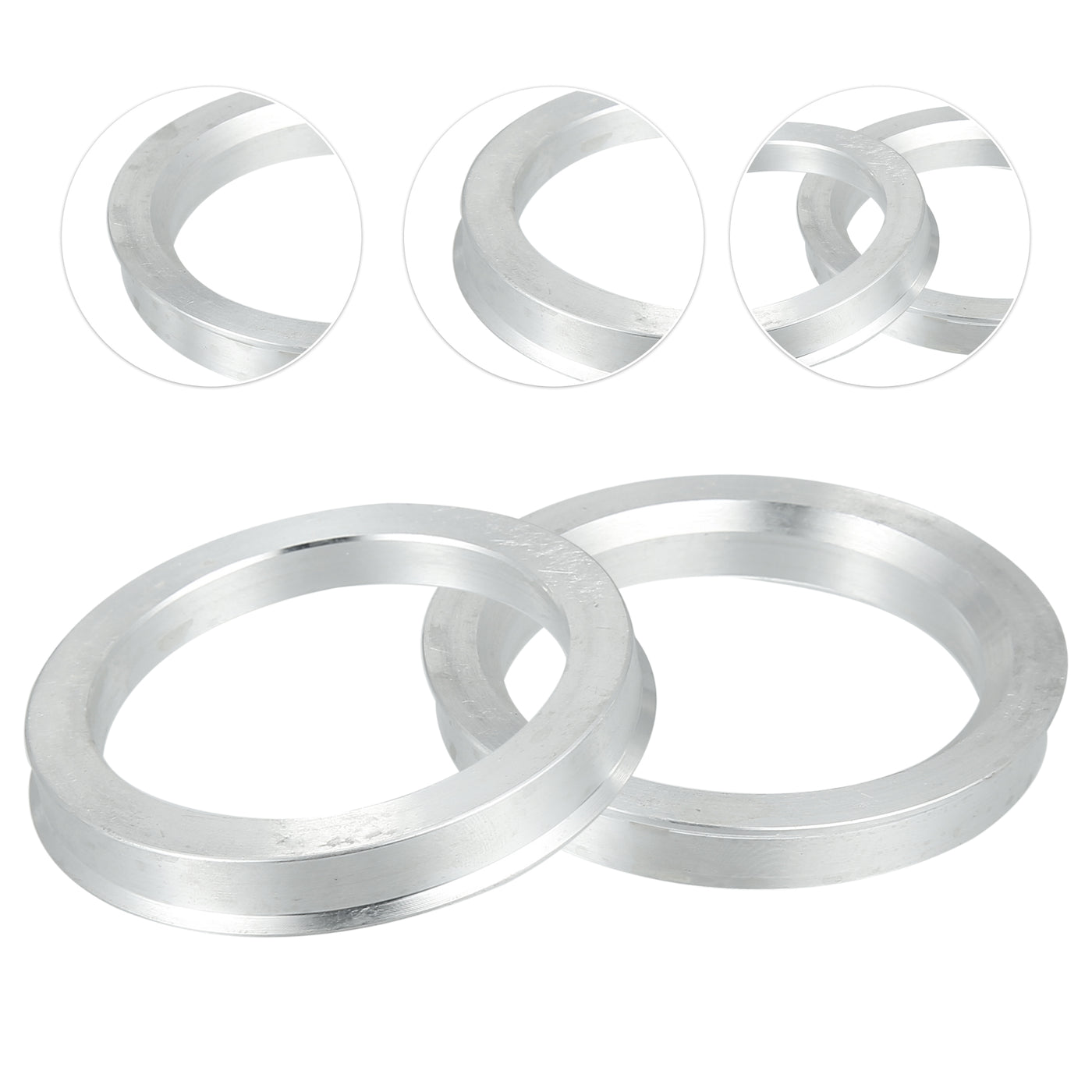 ACROPIX 71.6mm to 56.1mm Universal Car Hub Centric Rings Silver Tone - Pack of 4