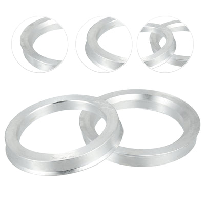 Harfington 71.6mm to 56.1mm Universal Car Hub Centric Rings Silver Tone - Pack of 4
