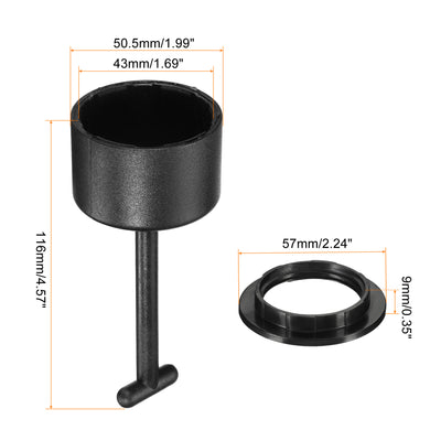 Harfington E26/E27 Socket Ring Removal Tool T Type with Lamp Shade Socket Rings for Medium Base, Light Replacing Accessories, Black Pack of 3