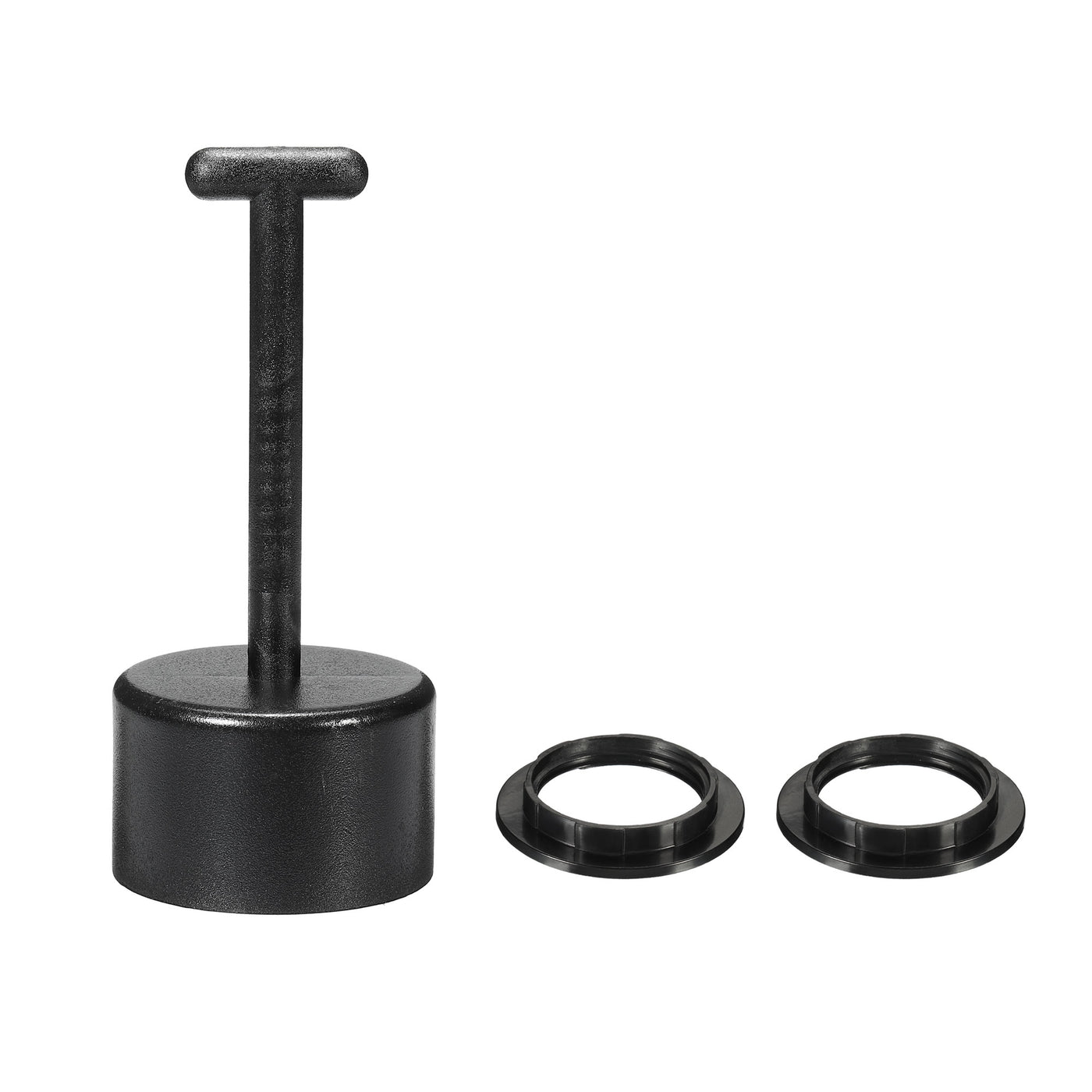 Harfington E26/E27 Socket Ring Removal Tool T Type with Lamp Shade Socket Rings for Medium Base, Light Replacing Accessories, Black Pack of 3