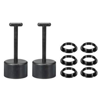 Harfington E26/E27 Socket Ring Removal Tool 12 Teeth Style with Lamp Shade Socket Rings for Medium Base, Light Replacing Accessories, Black Pack of 8