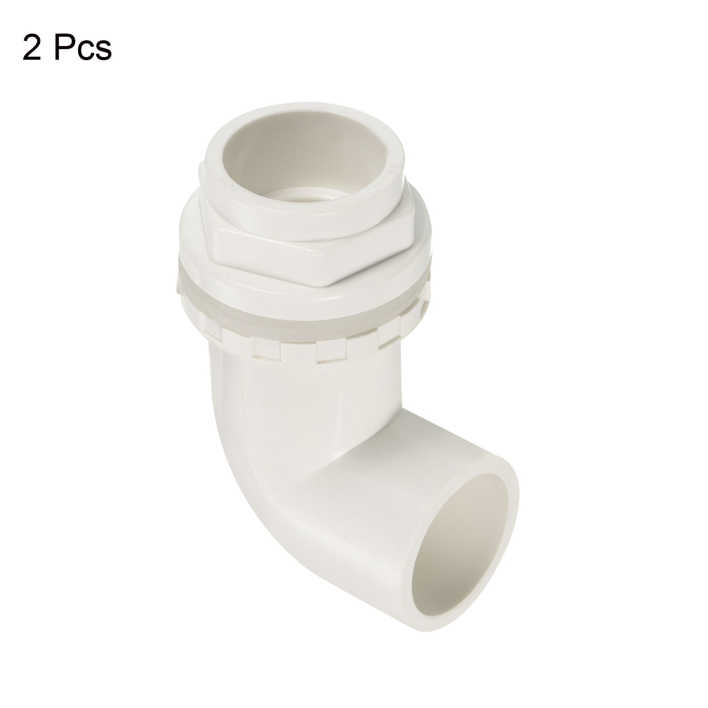 Harfington 32mm/1.26" PVC Elbow Water Tank Pipe Connector, 2 Pack Coupling Fitting Adapter for Aquariums Tanks, White