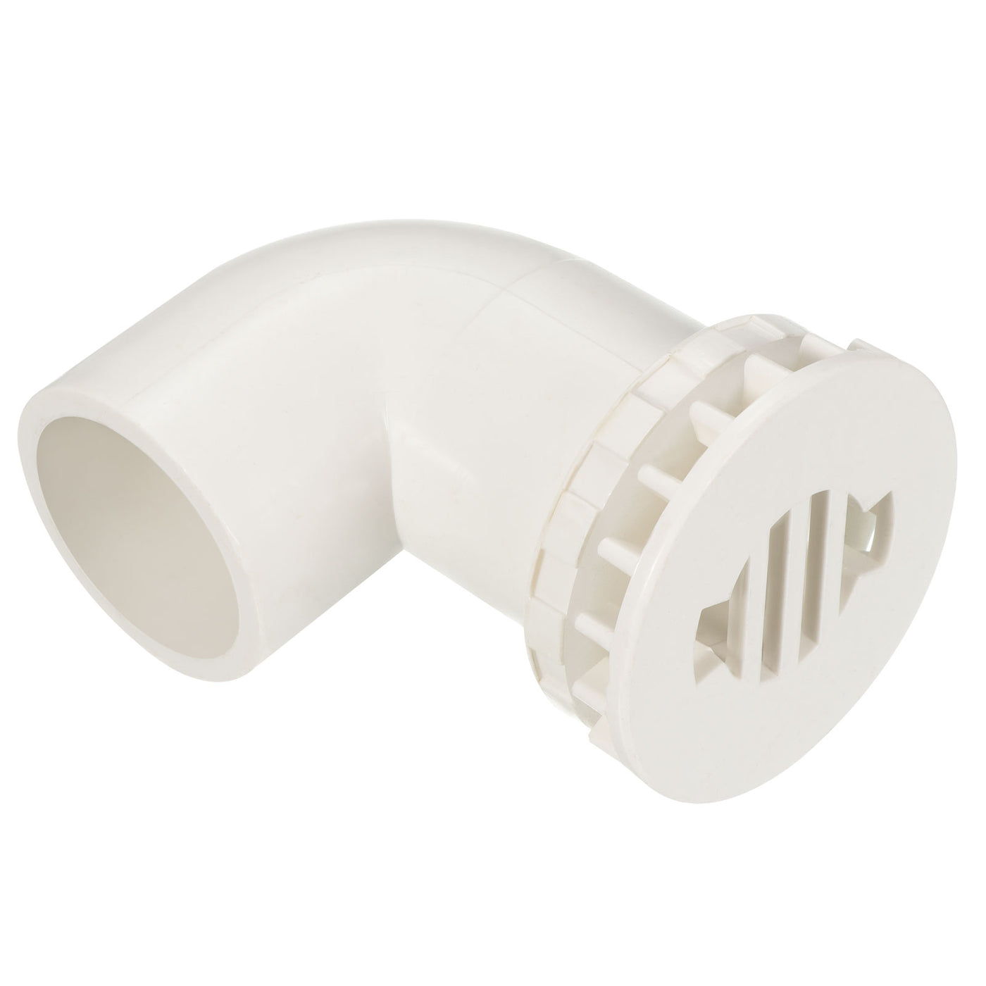Harfington 32mm/1.26" PVC Elbow Water Tank Pipe Connector with Drainage Grid, Coupling Fitting Adapter for Aquariums Tanks, White