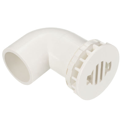 Harfington 32mm/1.26" PVC Elbow Water Tank Pipe Connector with Drainage Grid, Coupling Fitting Adapter for Aquariums Tanks, White