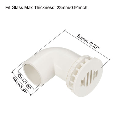 Harfington 32mm/1.26" PVC Elbow Water Tank Pipe Connector with Drainage Grid, 2 Pack Coupling Fitting Adapter for Aquariums Tanks, White
