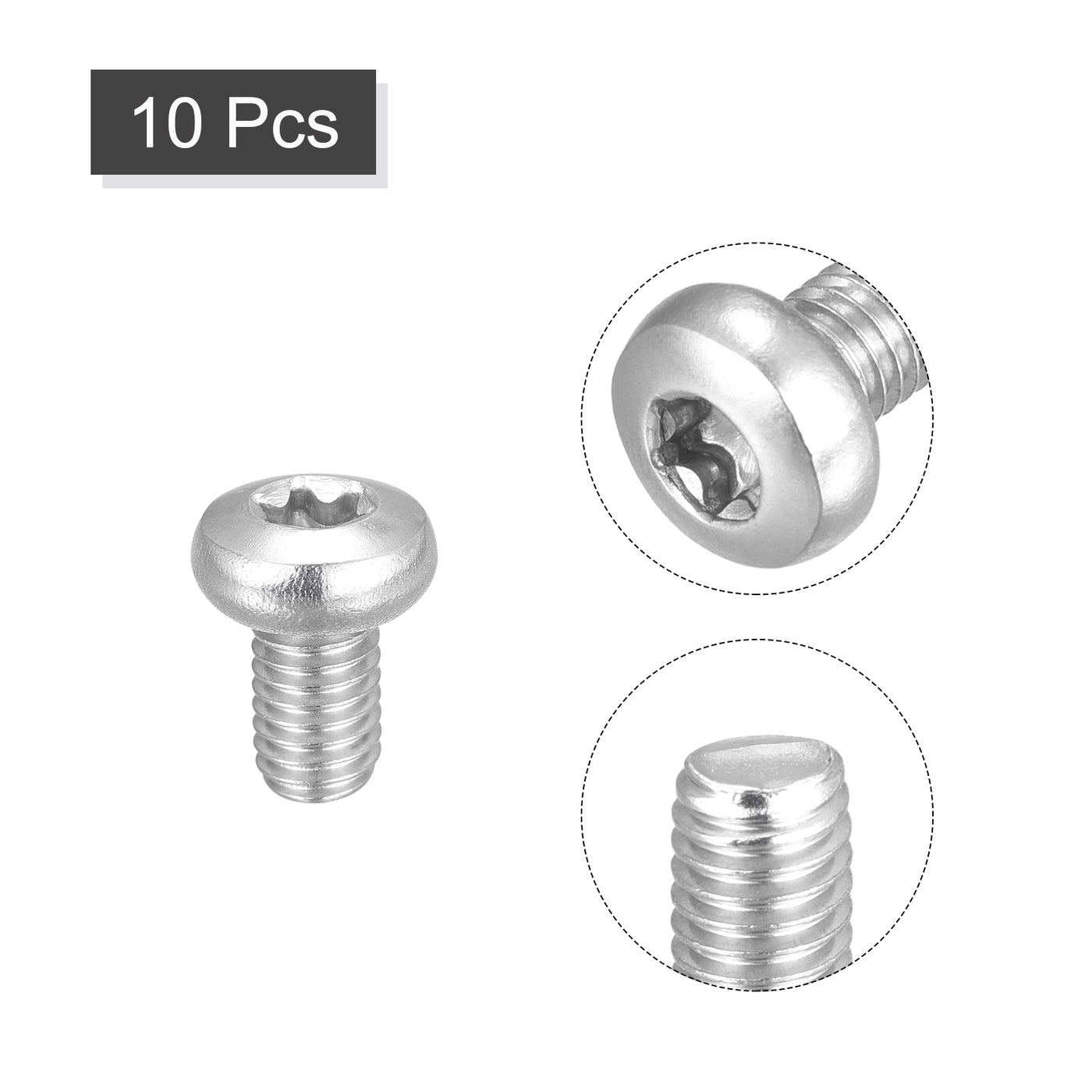 uxcell Uxcell M5x8mm Torx Security Machine Screws, 10pcs 316 Stainless Steel Pan Head Screw
