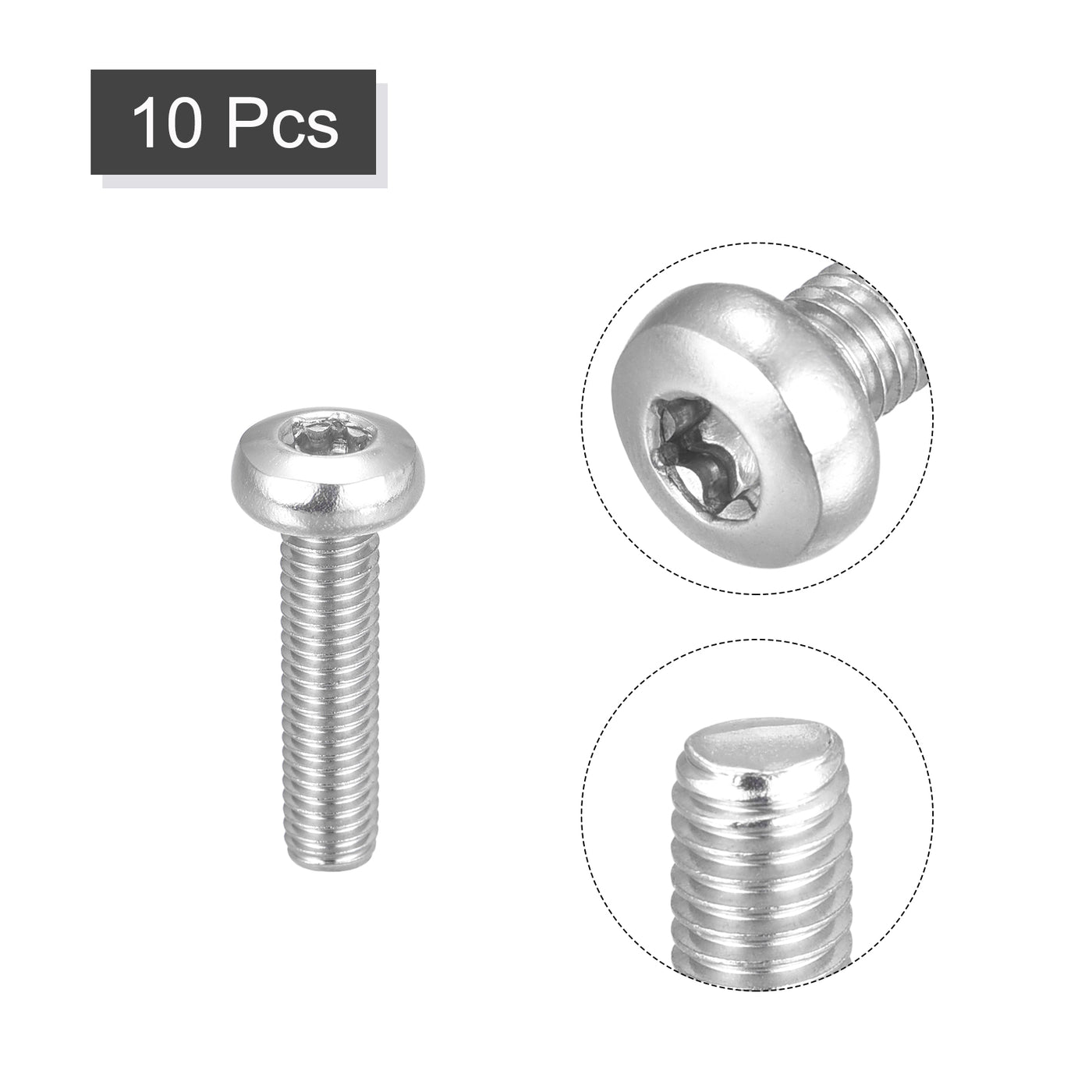 uxcell Uxcell M5x20mm Torx Security Machine Screws, 10pcs 316 Stainless Steel Pan Head Screw