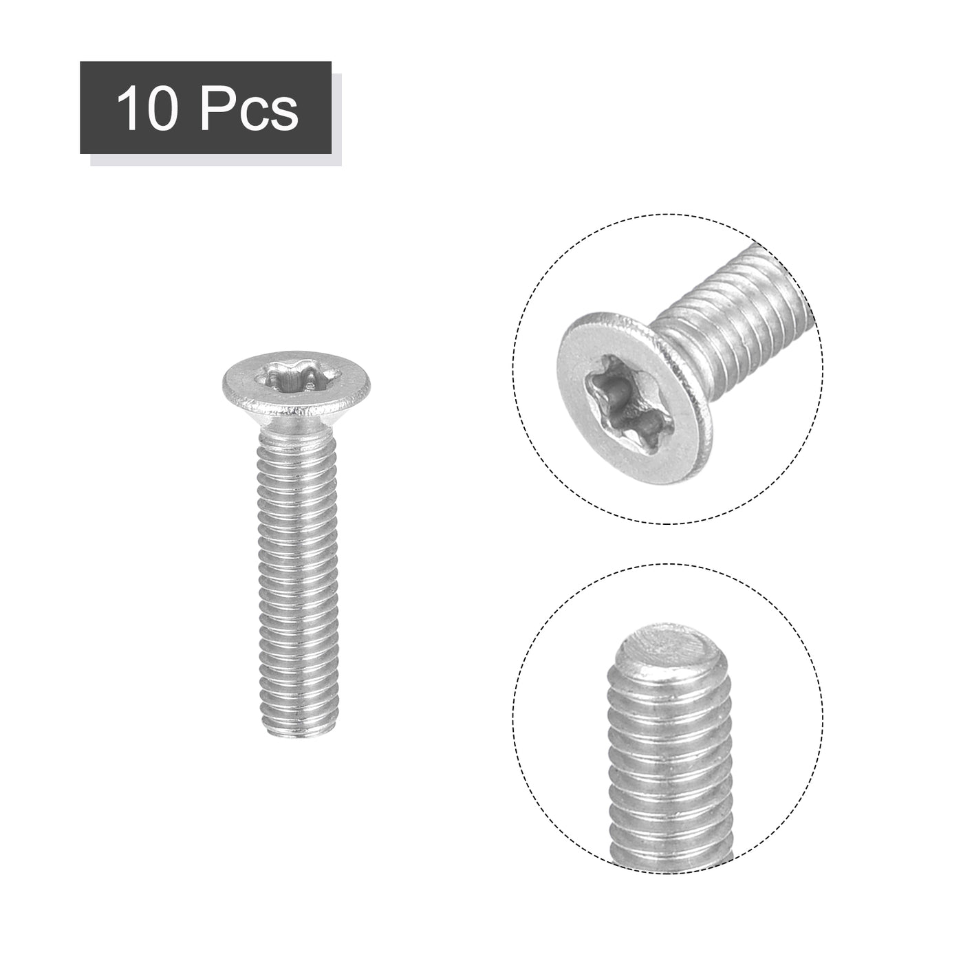uxcell Uxcell M3x14mm Torx Security Screws, 10pcs 316 Stainless Steel Countersunk Head Screw