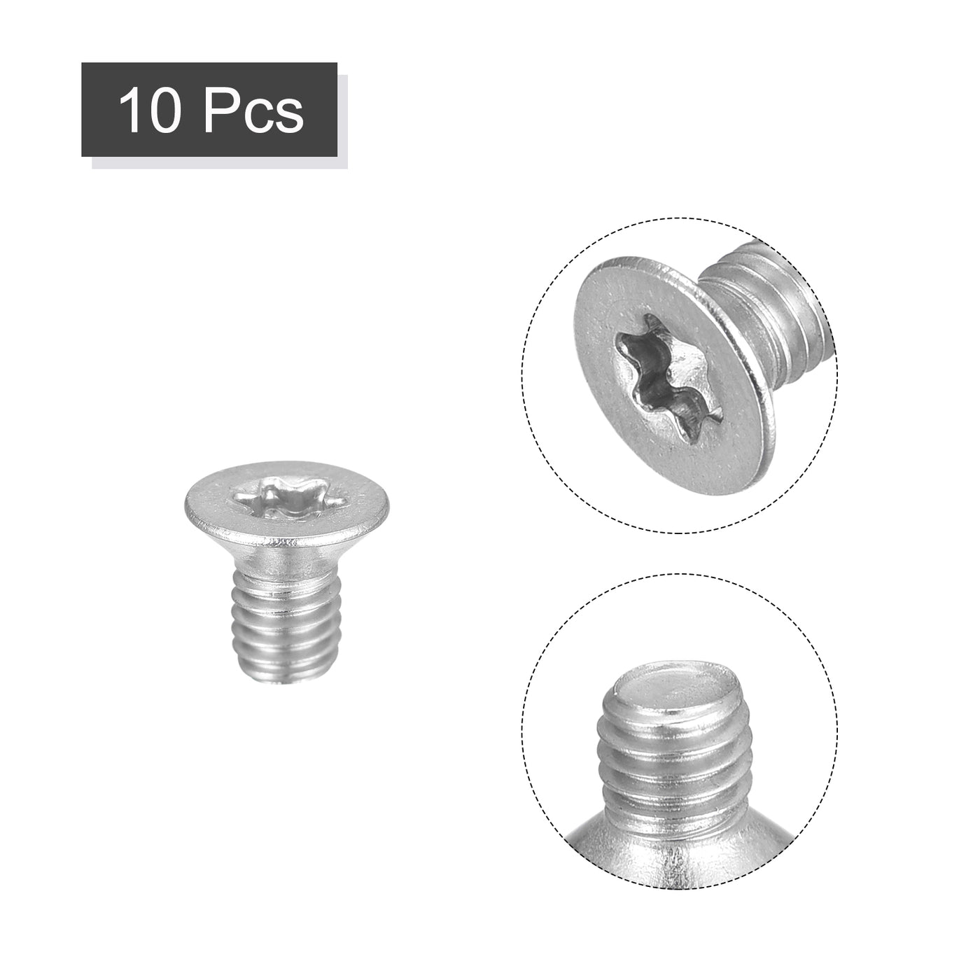 uxcell Uxcell M5x8mm Torx Security Screws, 10pcs 316 Stainless Steel Countersunk Head Screw
