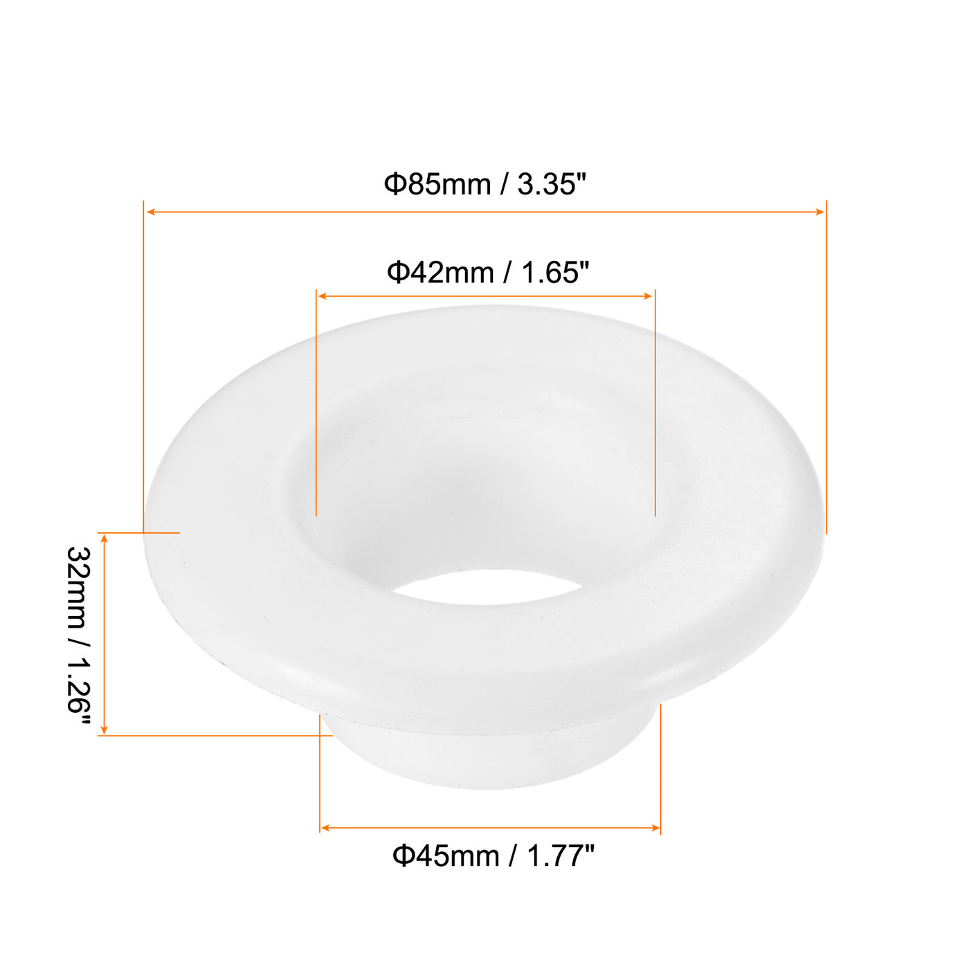 Harfington 45mm OD Hole Plugs, 2 Pack PVC Round Tube Post Locking Cover Pipe Insert End Cap for Pipeline Protection, White