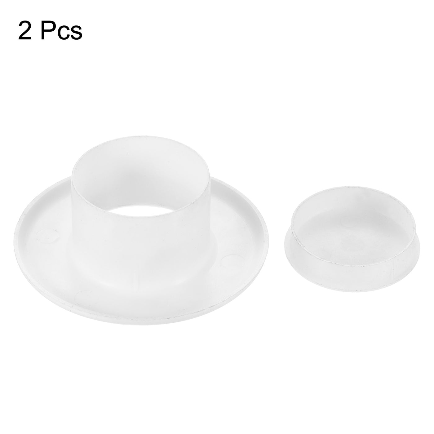 Harfington 45mm OD Hole Plugs, 2 Pack PVC Round Tube Post Locking Cover Pipe Insert End Cap for Pipeline Protection, White