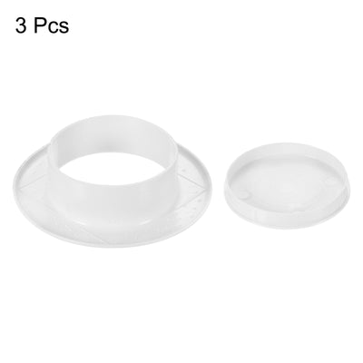 Harfington 68mm OD Hole Plugs, 3 Pack PVC Round Tube Post Locking Cover Pipe Insert End Cap for Pipeline Protection, White