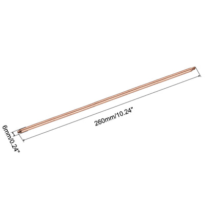 Harfington Round Copper Pipe Heatsink Tube 6mm Dia 260mm Long with Thermal Fluid Inside