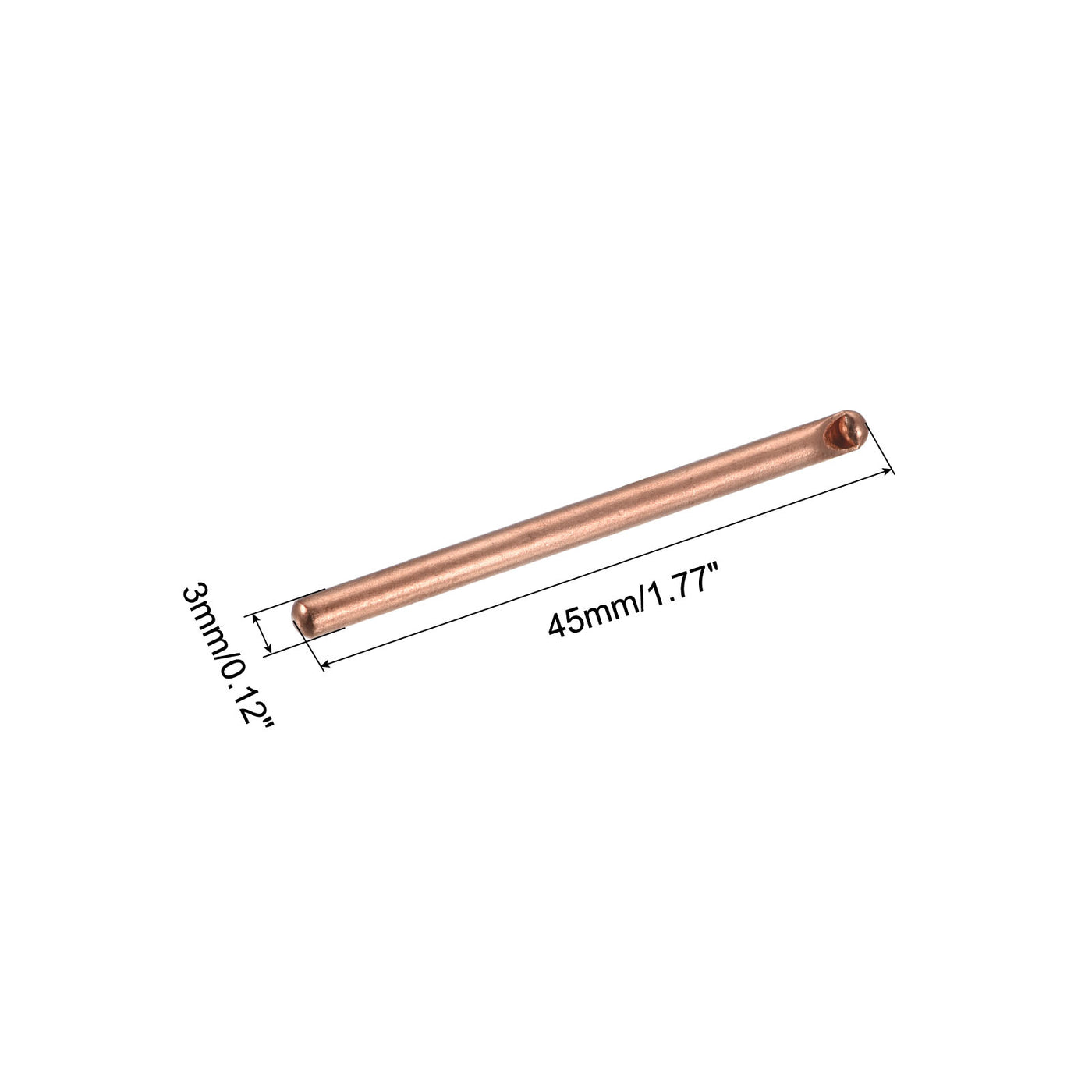 Harfington Round Copper Pipe Heatsink Tube 3mm Dia 45mm Long with Thermal Fluid Inside