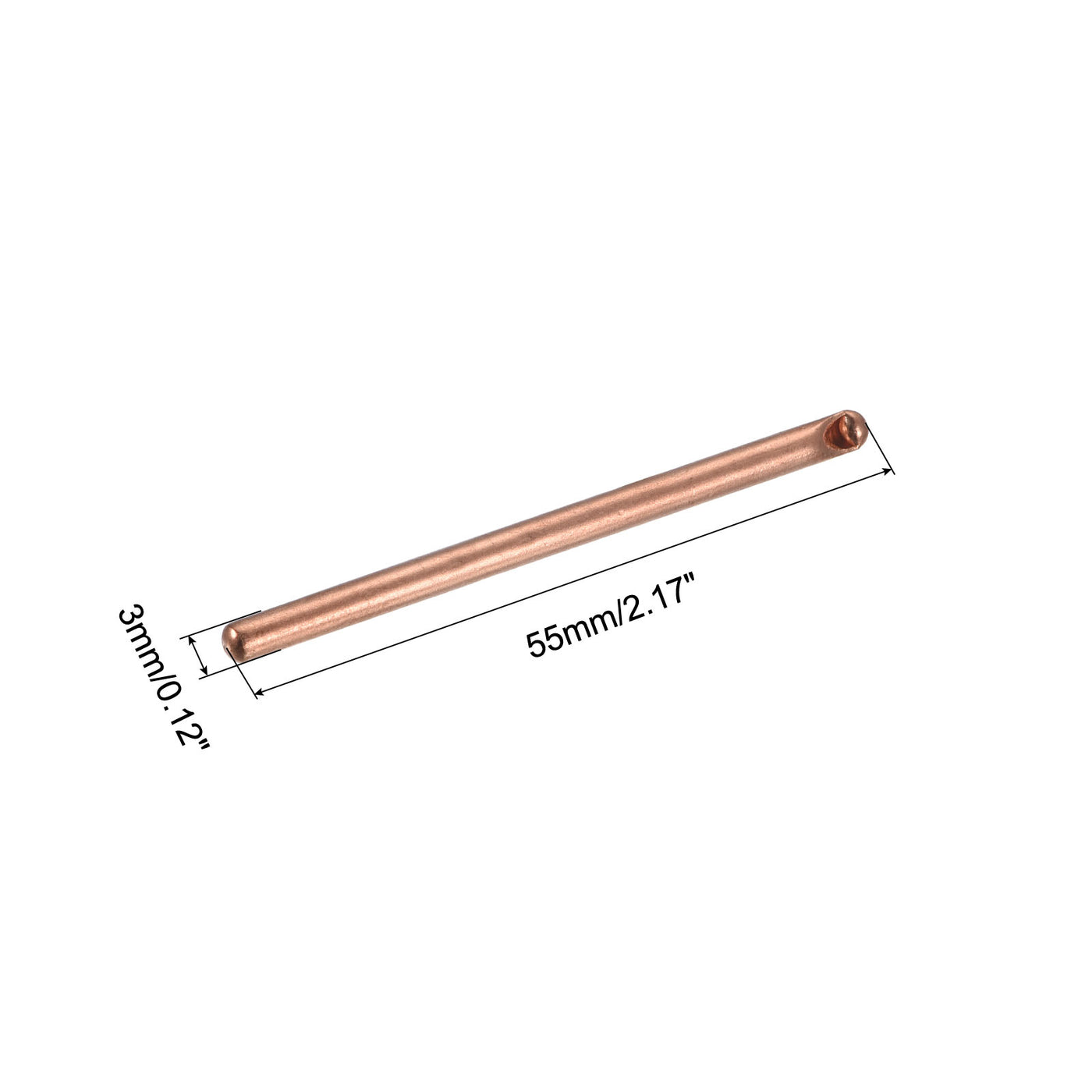 Harfington Round Copper Pipe Heatsink Tube 3mm Dia 55mm Long with Thermal Fluid Inside