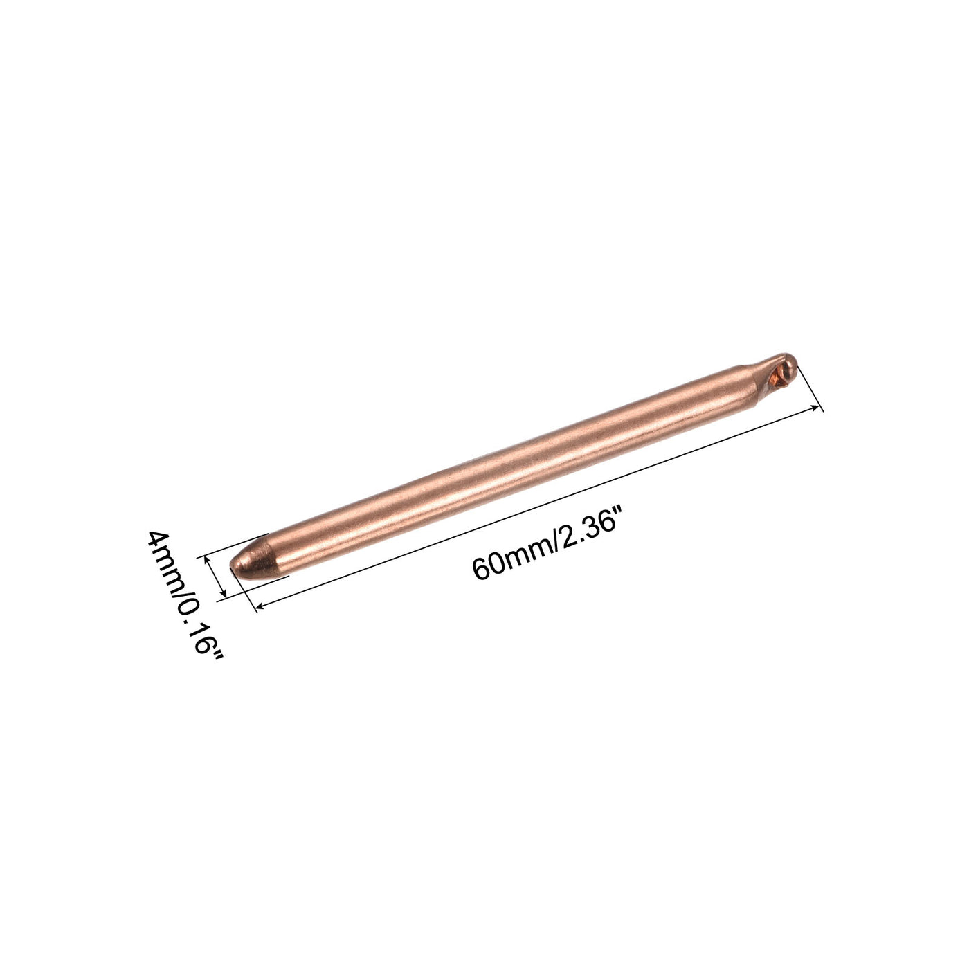 Harfington Round Copper Pipe Heatsink Tube 4mm Dia 60mm Long with Thermal Fluid Inside