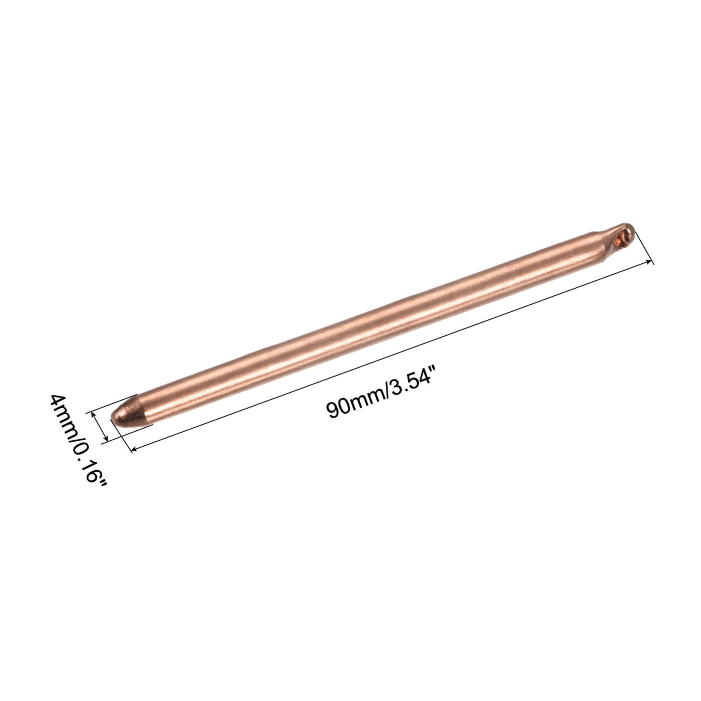 Harfington Round Copper Pipe Heatsink Tube 4mm Dia 90mm Long with Thermal Fluid Inside