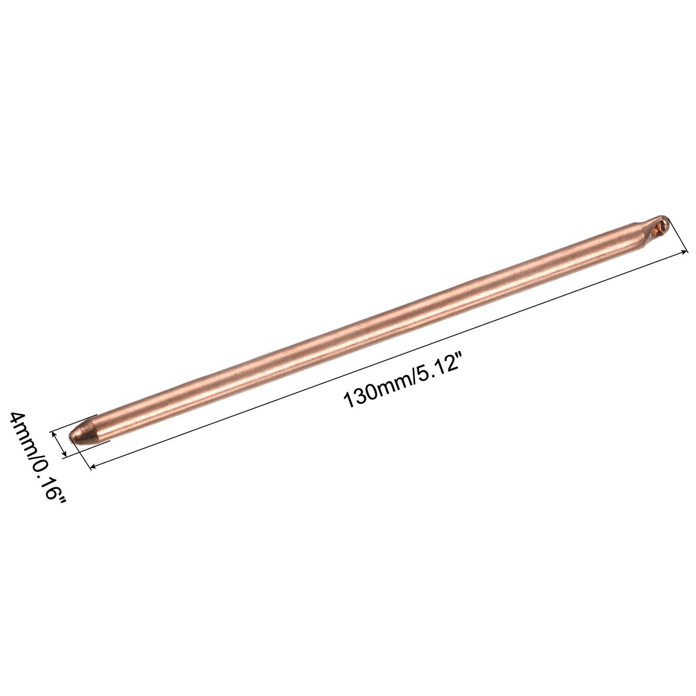 Harfington Round Copper Pipe Heatsink Tube 4mm Dia 130mm Long with Thermal Fluid Inside