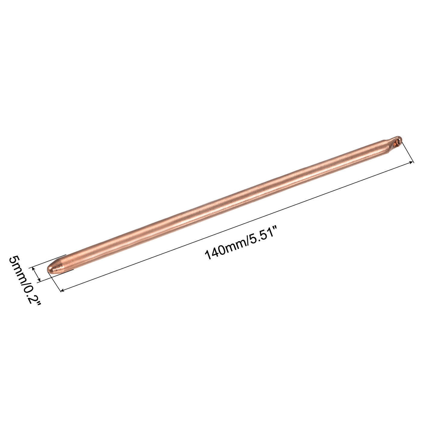 Harfington Round Copper Pipe Heatsink Tube 5mm Dia 140mm Long with Thermal Fluid Inside