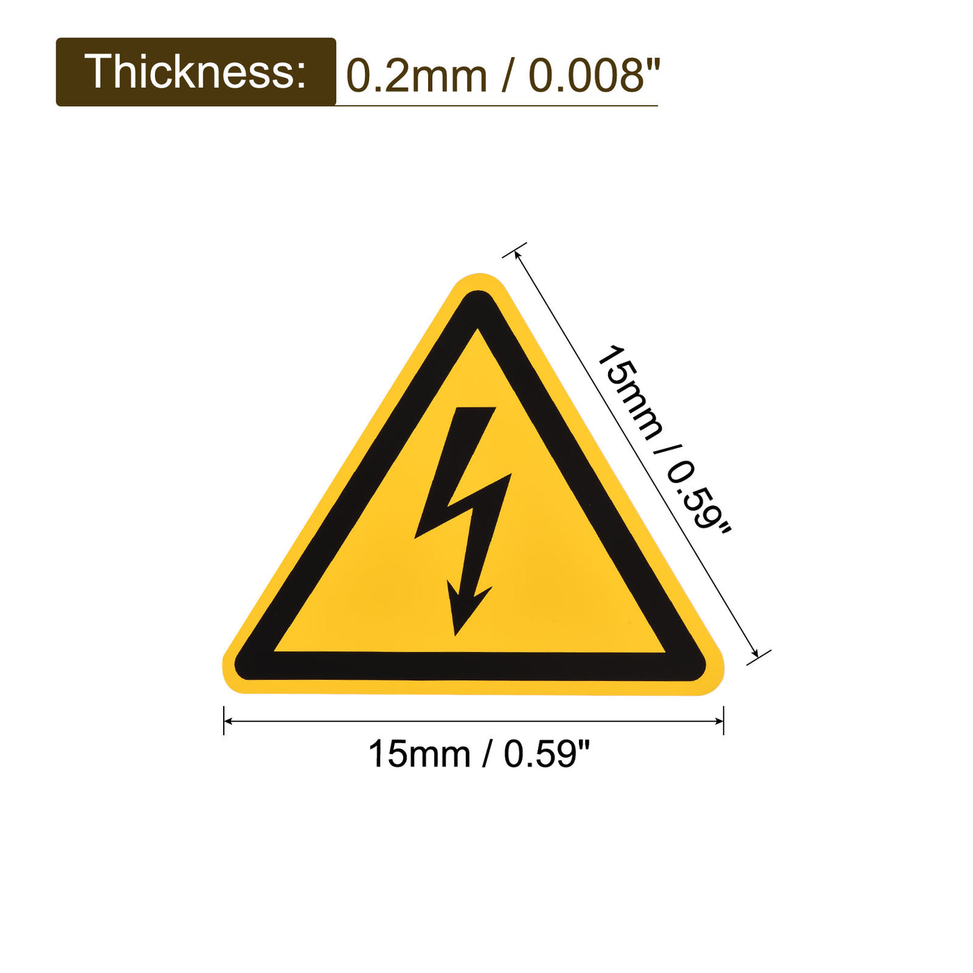 Harfington Triangle Electrical Shock Risk Warning Sign Self Adhesive 15mm/0.59inch 10Pcs